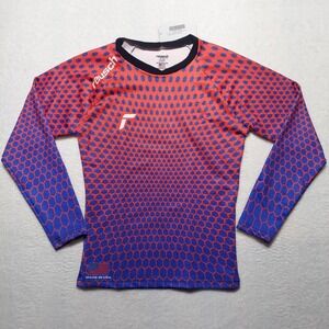 Reusch Soccer Jersey Womens S Orange Blue Hexicon Pro-fit Long Sleeve 5111763